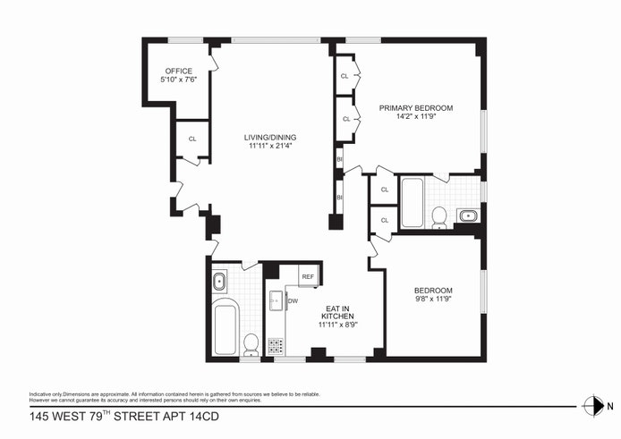 Floorplan for 145 West 79th Street, 14C/D