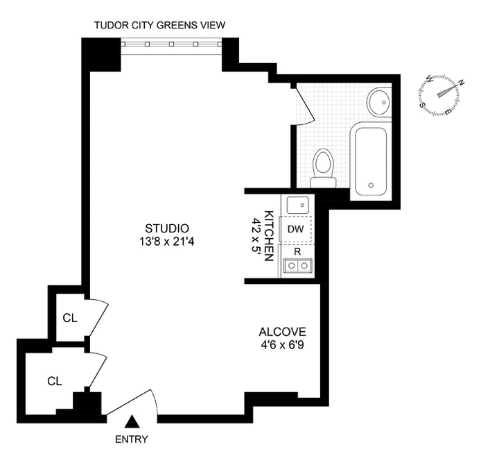 Floorplan for 45 Tudor City Place, 914
