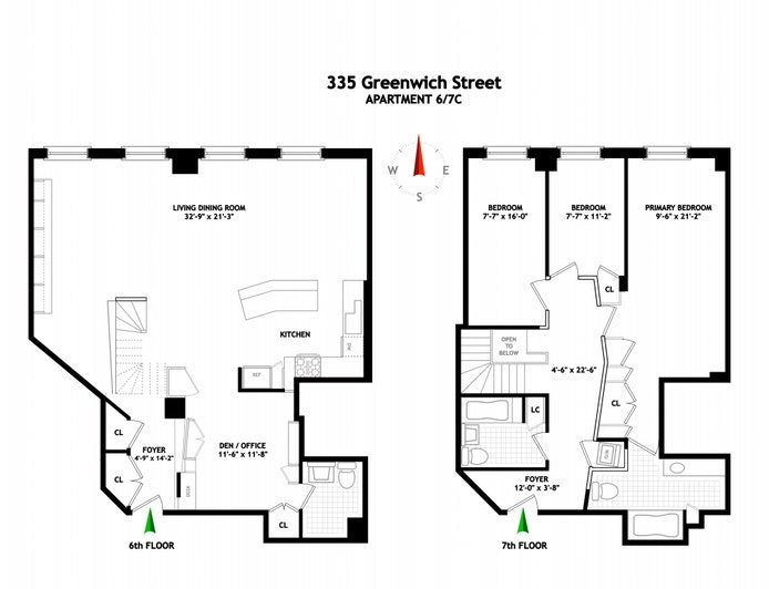 Floorplan for 335 Greenwich Street, 6/7C