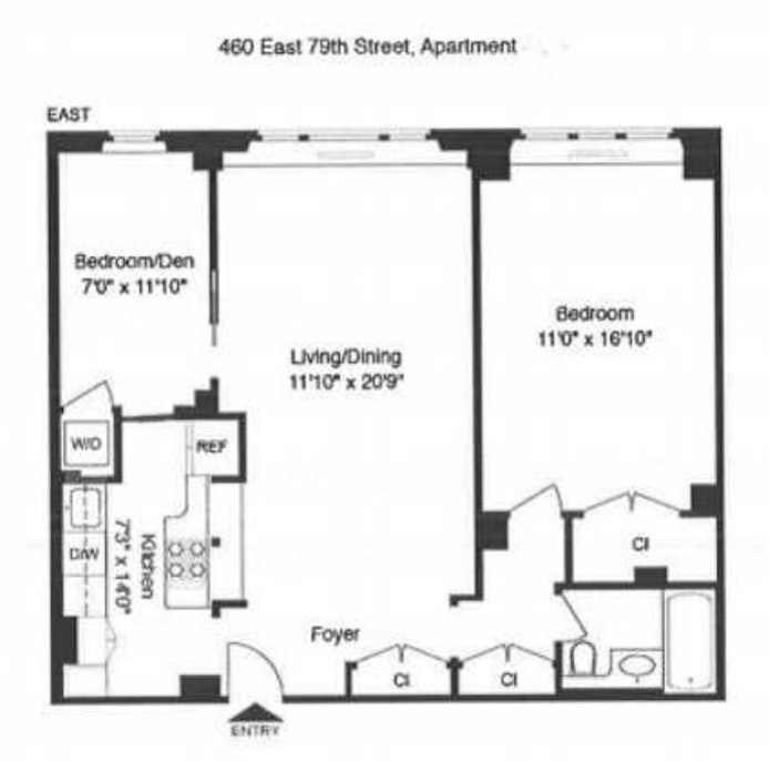 Floorplan for 460 East 79th Street, 3F