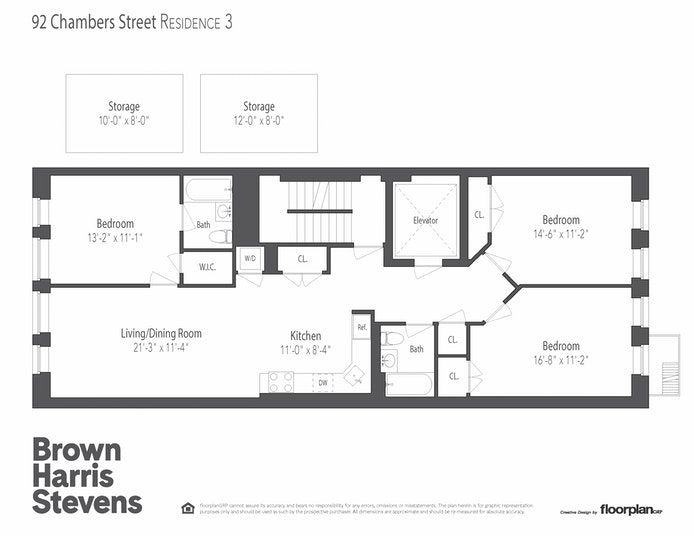 Floorplan for 92 Chambers Street, 3