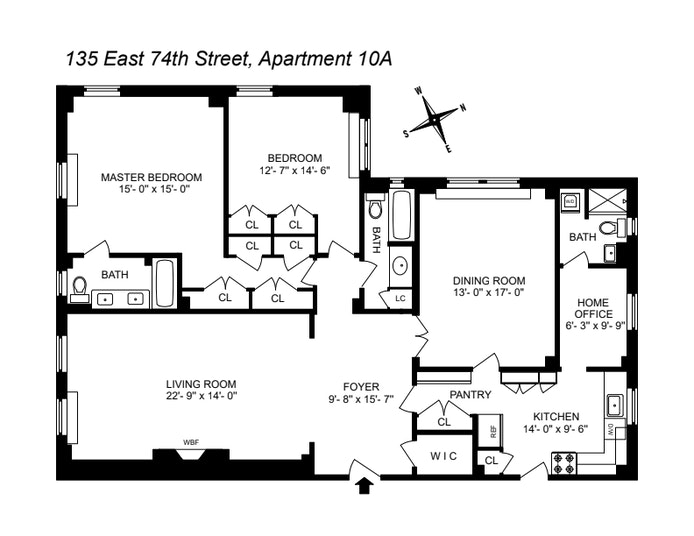 Floorplan for 135 East 74th Street, 10A