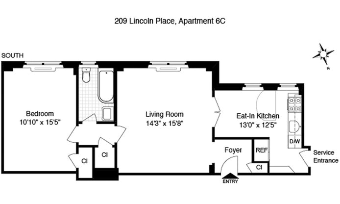 Floorplan for 209 Lincoln Place, 6C