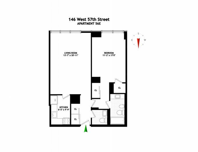 Floorplan for 146 West 57th Street, 56E