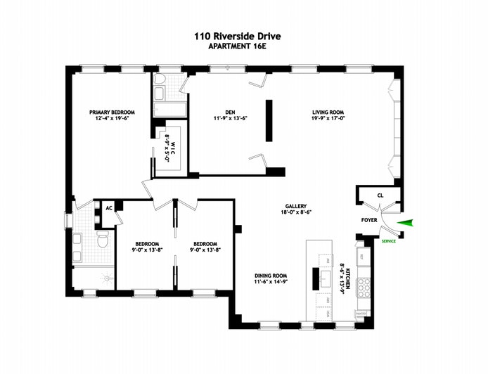 Floorplan for 110 Riverside Dr, 16E