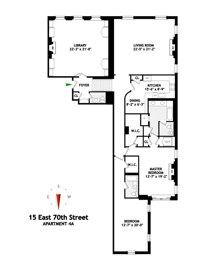 Floorplan for 15 East 70th Street, 4A