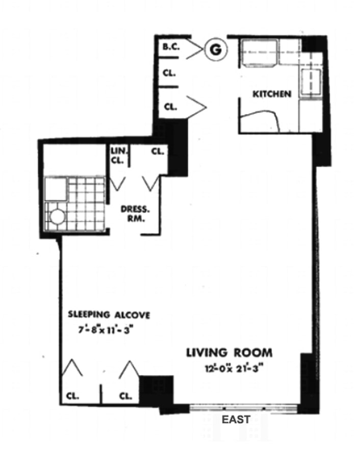 Floorplan for 15 West 72nd Street, 12G