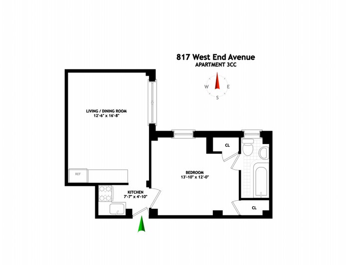 Floorplan for 817 West End Avenue, 3CC