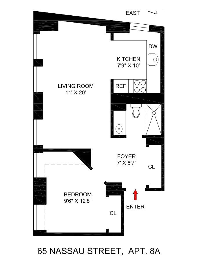 Floorplan for 65 Nassau Street, 8A