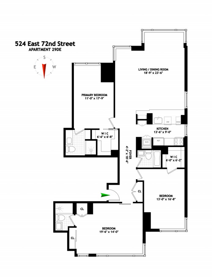 Floorplan for 524 East 72nd Street, 29DE