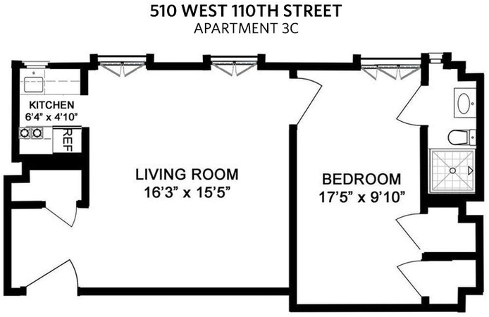 Floorplan for 510 West 110th Street, 3C
