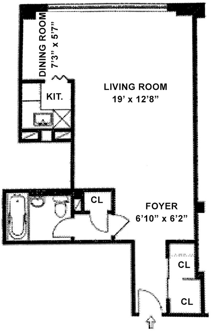 Floorplan for 225 East 46th Street, 12B
