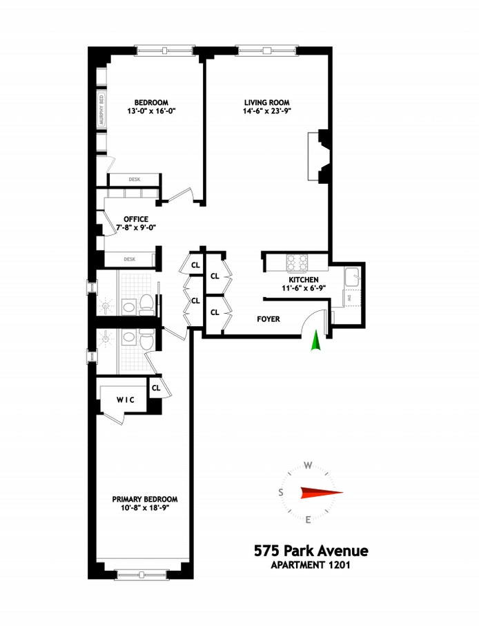 Floorplan for 575 Park Avenue, 1201
