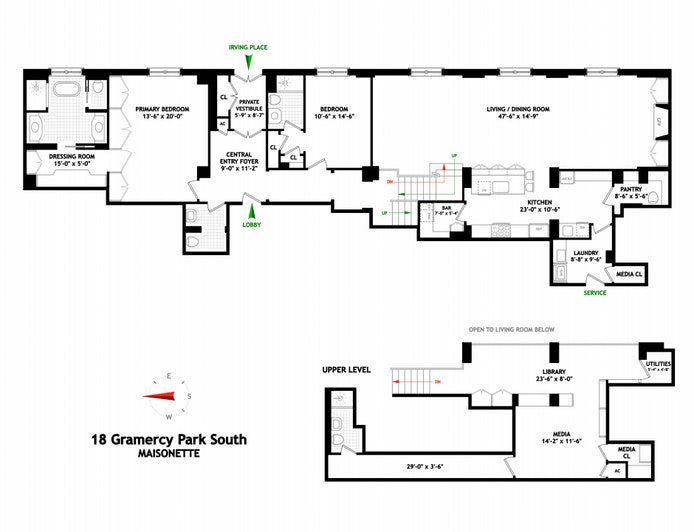 Floorplan for 18 Gramercy Park South, MAISONETTE