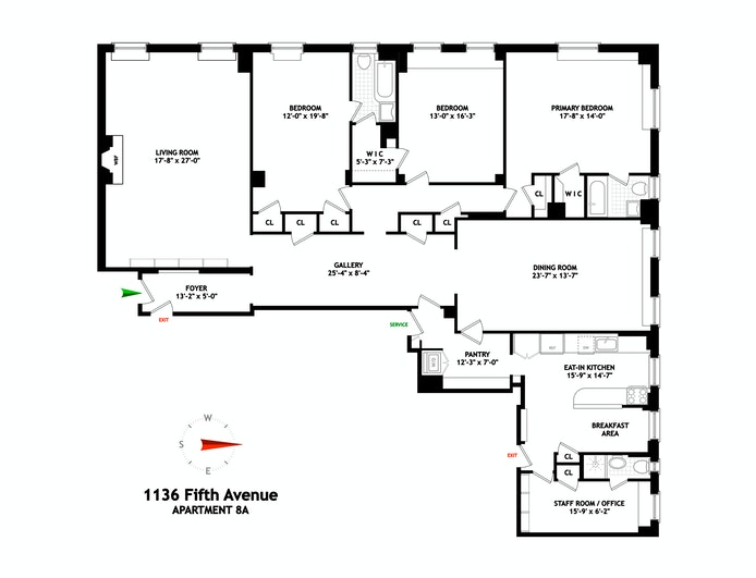 Floorplan for 1136 Fifth Avenue, 8A
