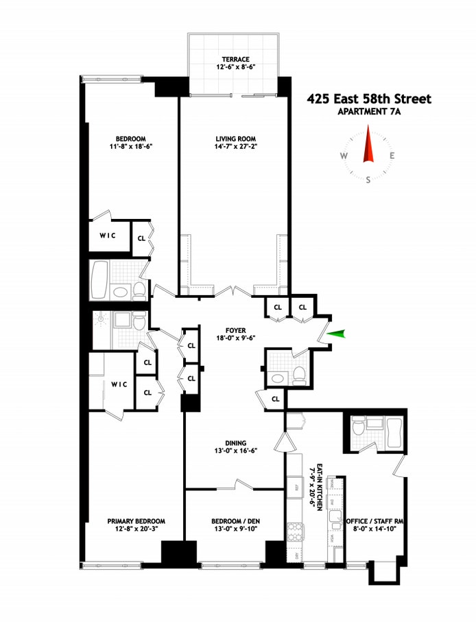 Floorplan for 425 East 58th Street, 7A