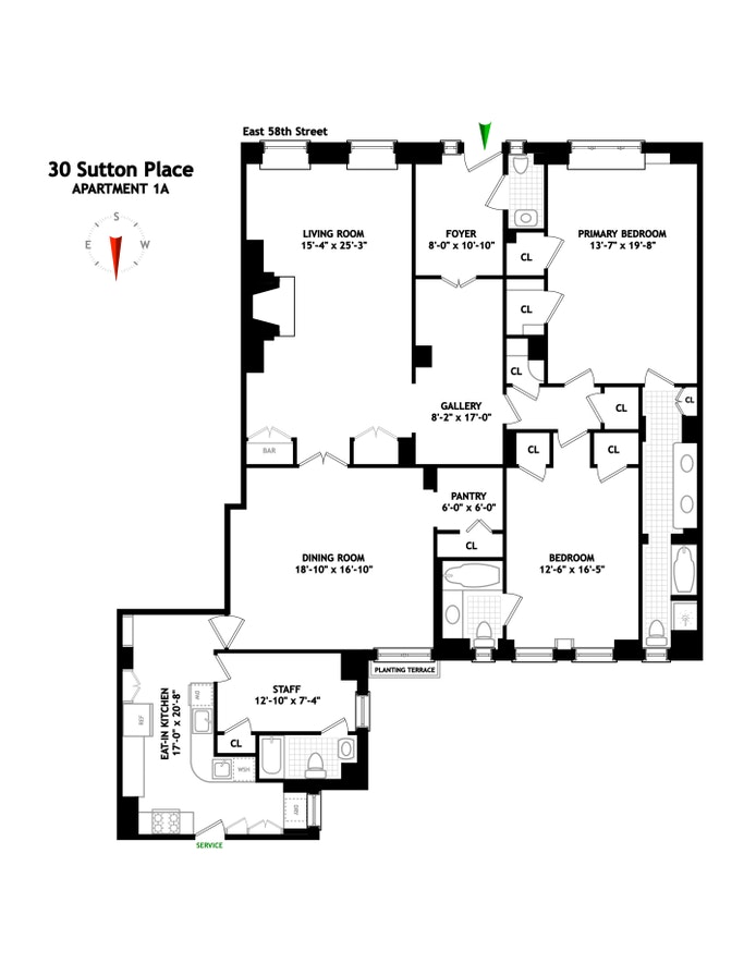 Floorplan for 30 Sutton Place, 1A