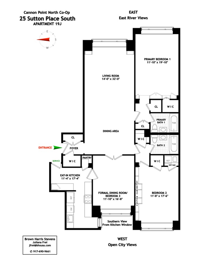 Floorplan for 25 Sutton Place South, 19J