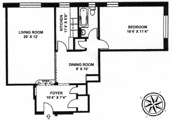 Floorplan for 300 West 72nd Street, 2B