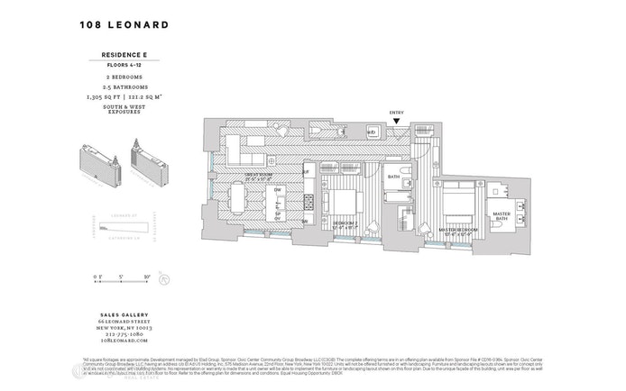 Floorplan for 108 Leonard Street, 8E