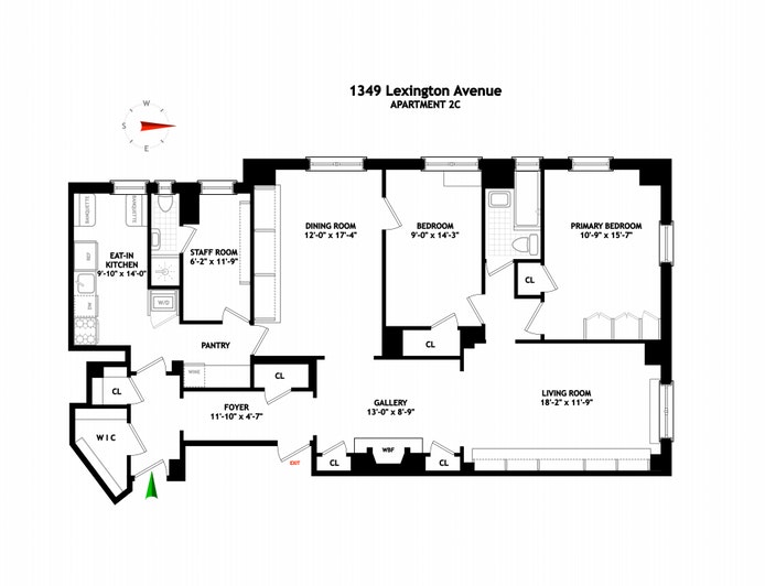 Floorplan for 1349 Lexington Avenue, 2C