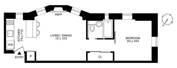 Floorplan for 46 West 65th Street, 1D