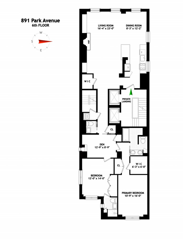 Floorplan for 891 Park Avenue