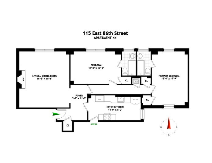 Floorplan for 115 East 86th Street, 44