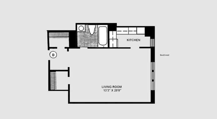 Floorplan for 2 Horatio Street, 12D
