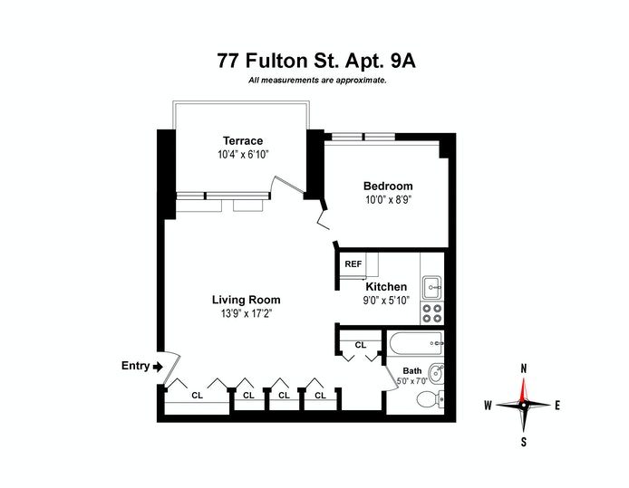Floorplan for 77 Fulton Street, 9A