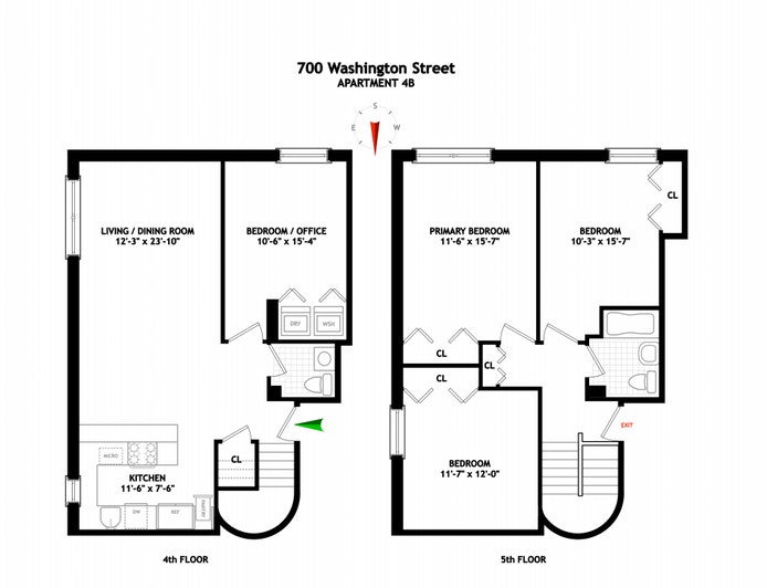 Floorplan for 700 Washington Street, 4B