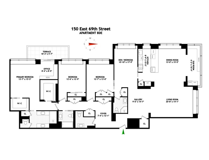 Floorplan for 150 East 69th Street, 8D/E