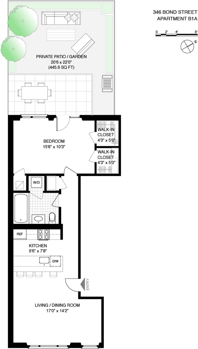 Floorplan for 346 Bond Street, 1A