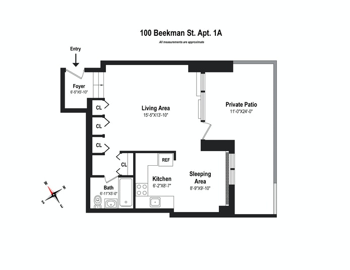Floorplan for 100 Beekman Street, 1A