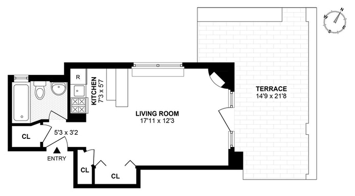 Floorplan for 440 West 34th Street, 17C