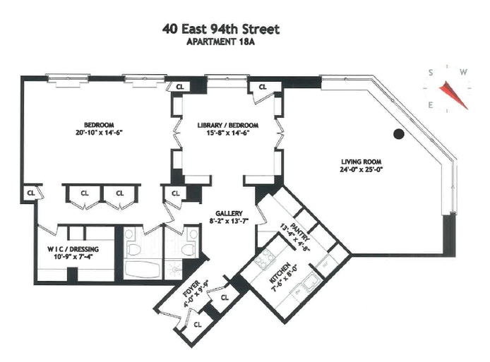 Floorplan for 40 East 94th Street, 18A