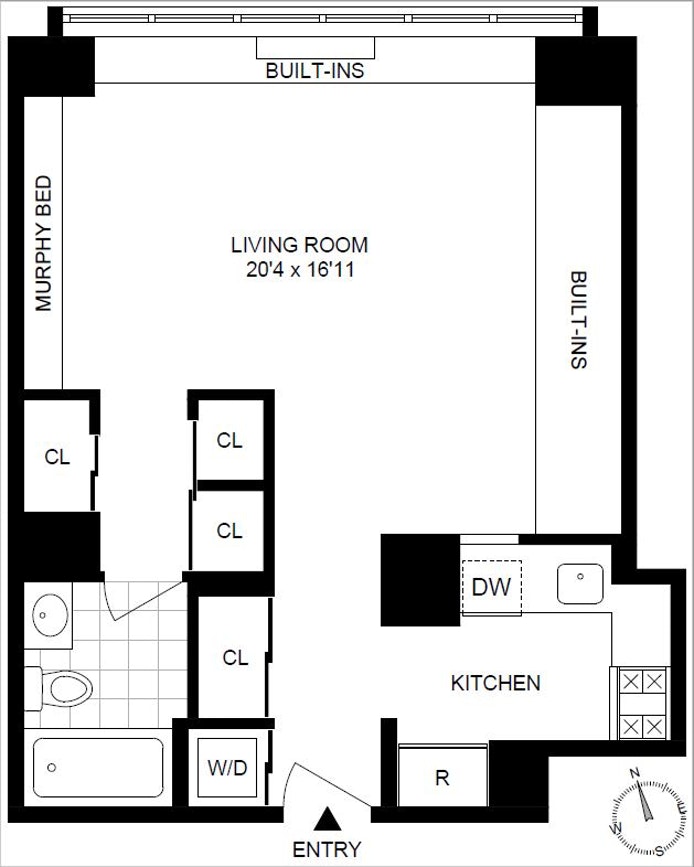 Floorplan for 160 West 66th Street, 34C