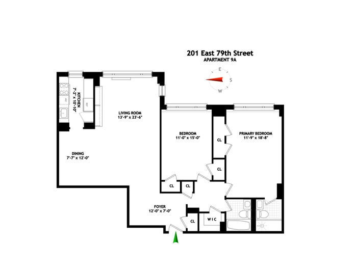 Floorplan for 201 East 79th Street, 9A