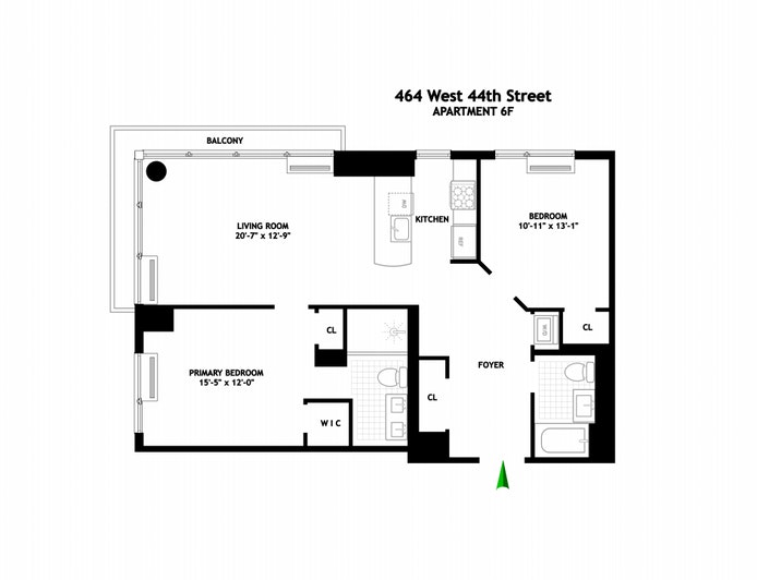 Floorplan for 464 West 44th Street, 6F