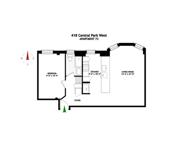 Floorplan for 418 Central Park West, 73