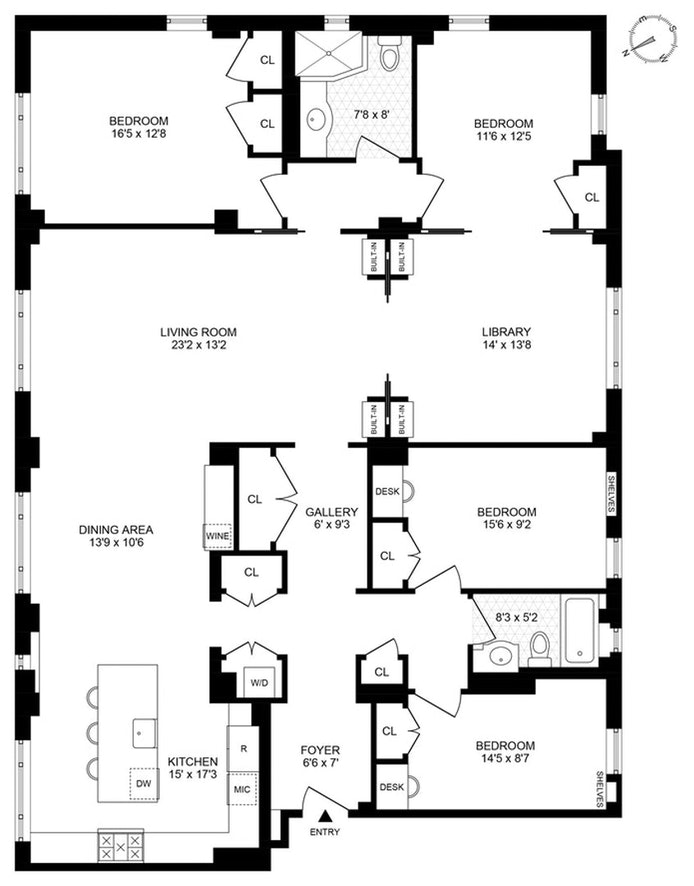 Floorplan for 417 Riverside Drive, 1C