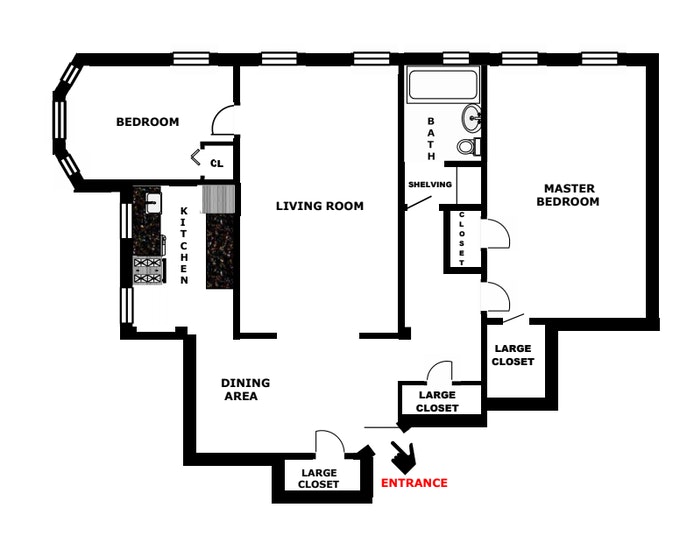 Floorplan for 85-10 34th Ave, 621