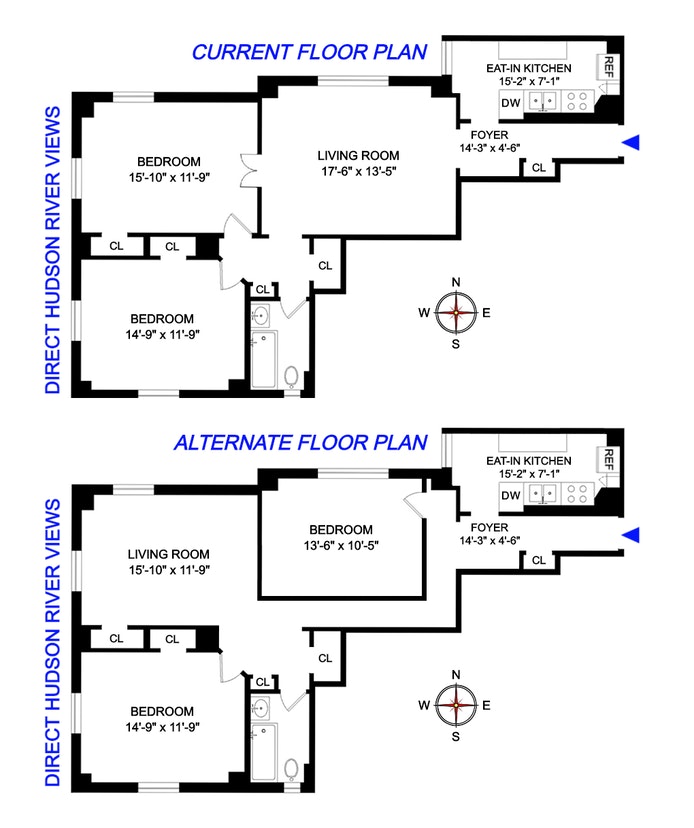 Floorplan for 300 West 108th Street, 9D