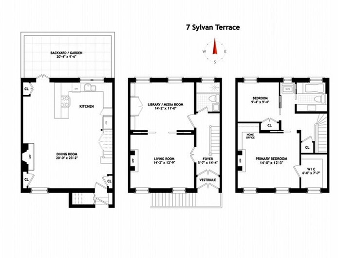 Floorplan for 7 Sylvan Terrace, Townhouse