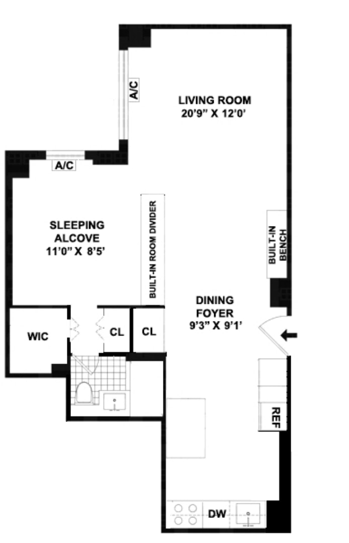 Floorplan for 201 East 21st Street, 6M