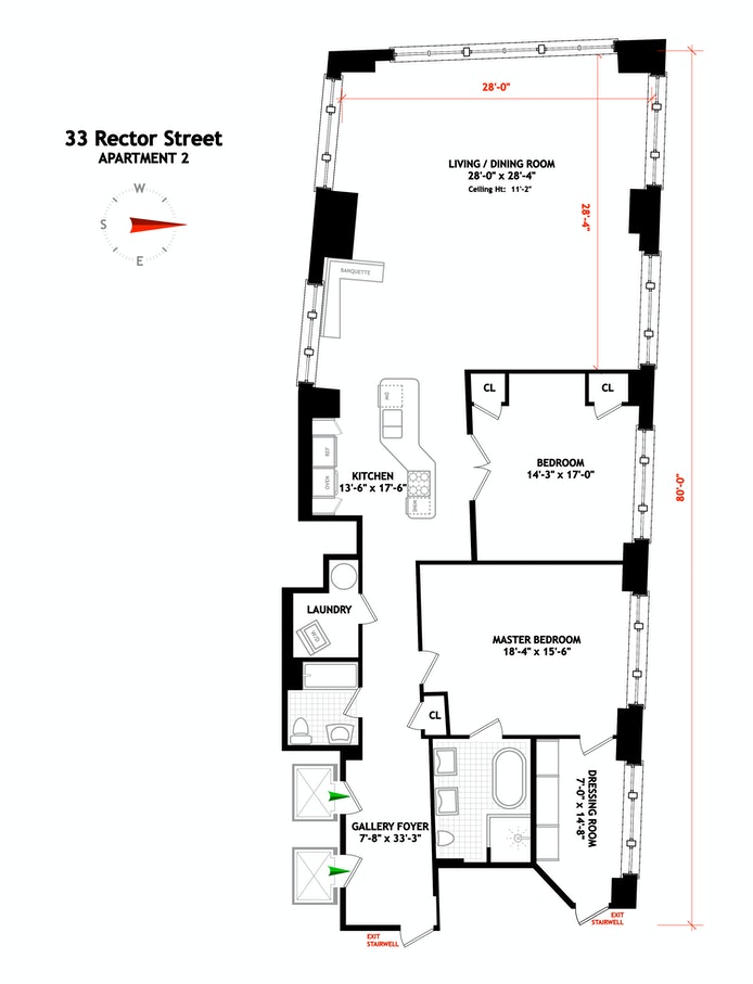 Floorplan for 33 Rector Street 2ndfloor