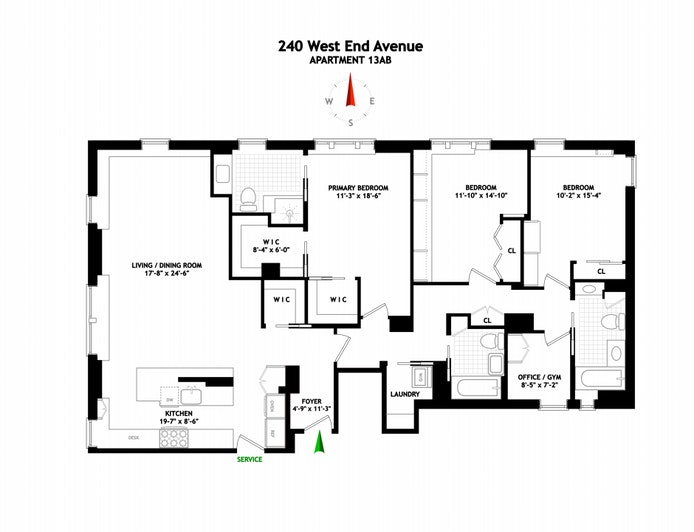 Floorplan for 240 West End Avenue, 13AB