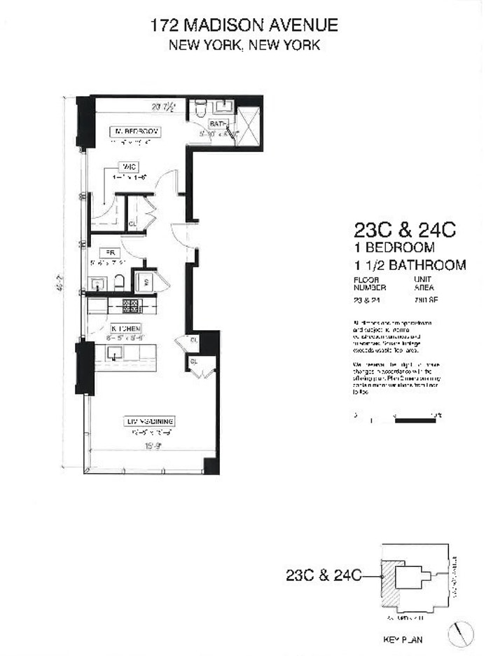 Floorplan for 172 Madison Avenue, 23C