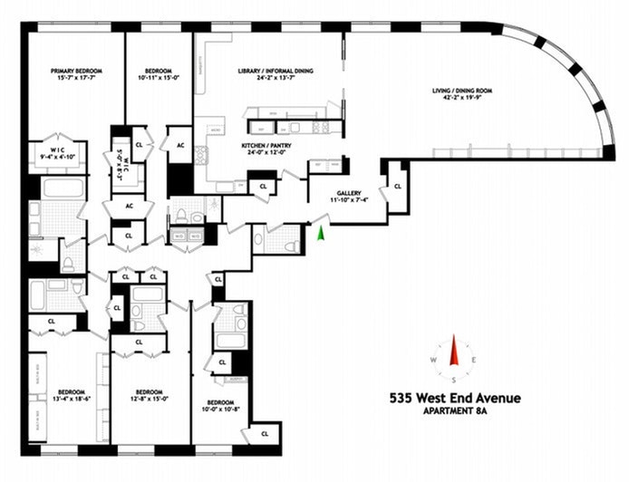Floorplan for 535 West End Avenue, 8A