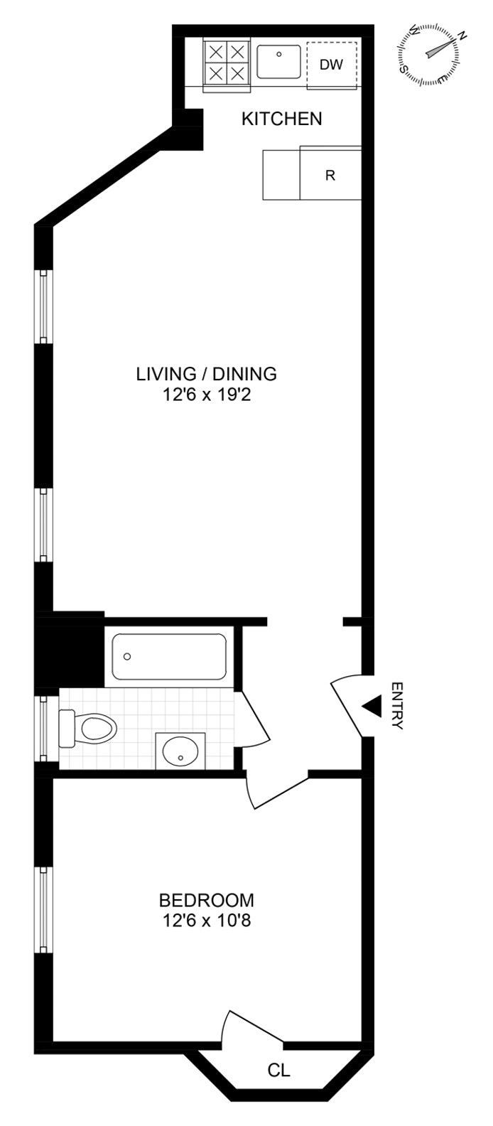 Floorplan for 60 West 76th Street, 2I